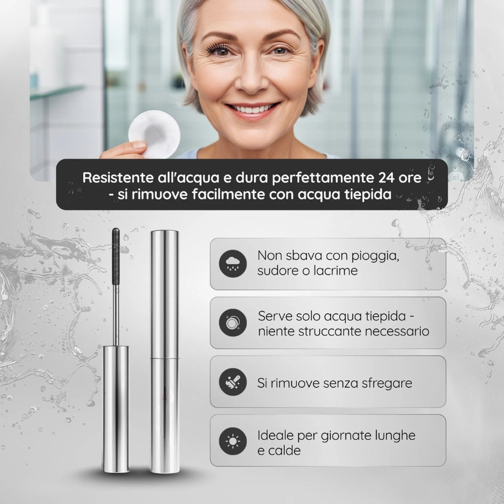 Mascara con Spazzola in Metallo Effetto Antibatterico